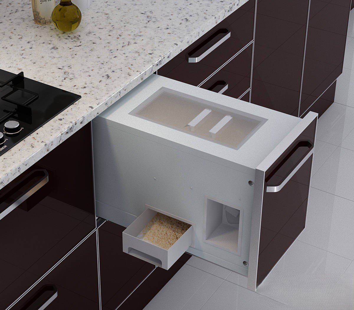 PULL-OUT RICE CONTAINER