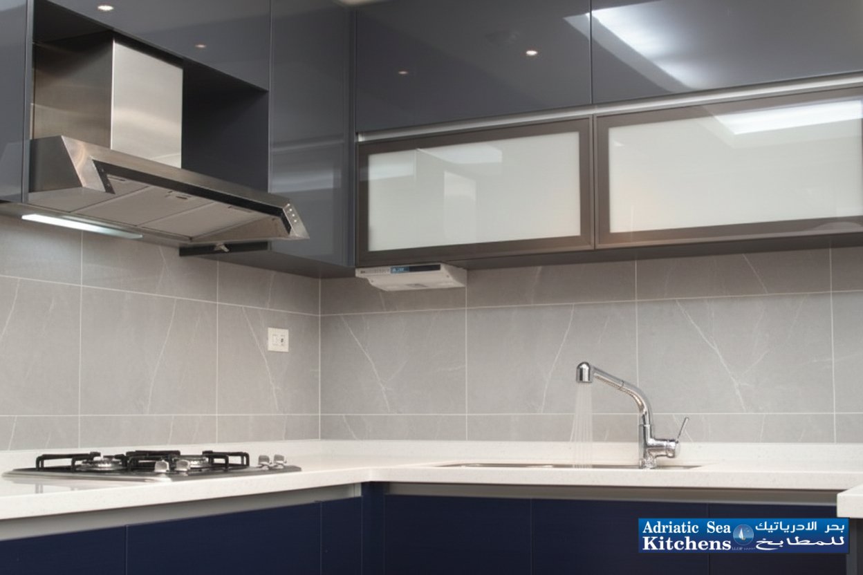 Aluminium Kitchens Silver Frame with Designed HPL